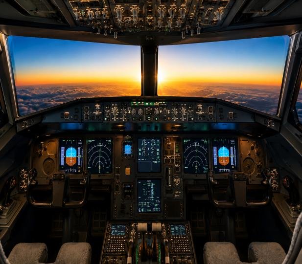 Modern aircraft cockpit