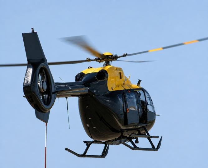 Helicopter in flight
